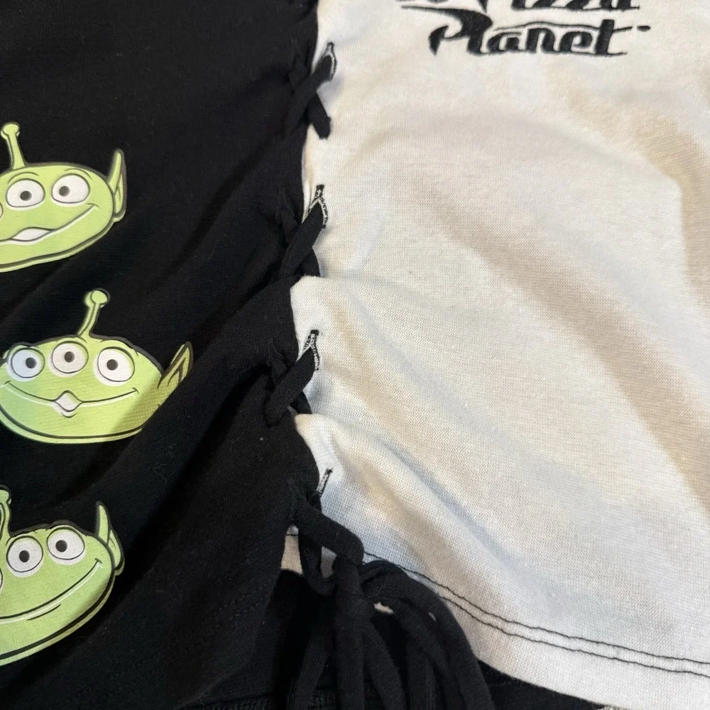 Disney Toy Story Pizza Planet Alien Lace Up Colorblock LongSleeve Girls XL 14/16